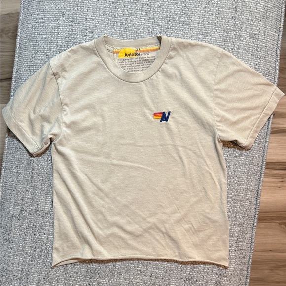 Aviator Nation Boyfriend‎ Tee Khaki Tan Short Sleeve XS - Picture 1 of 4